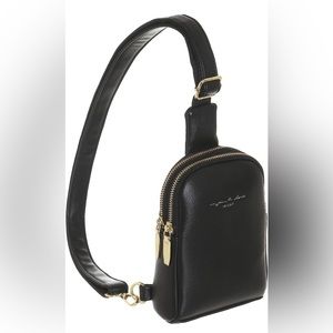 INICAT Small Black Sling Bag Fanny Pack Crossbody Bag